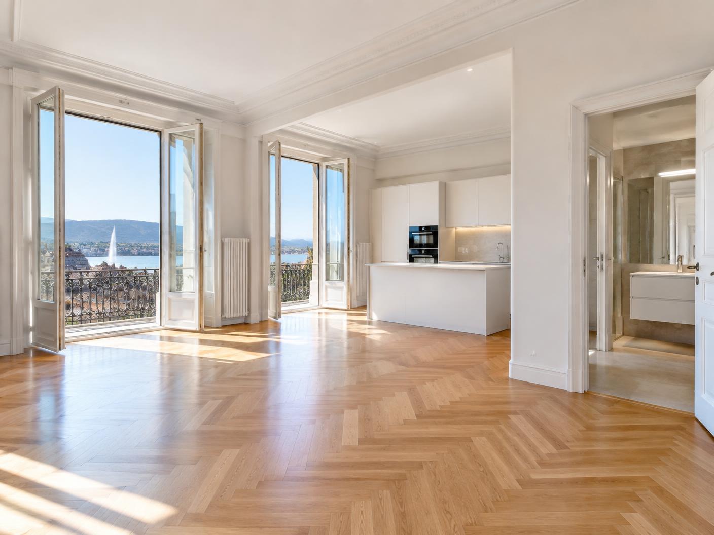 Appartement vide préparé pour un état des lieux à Genève